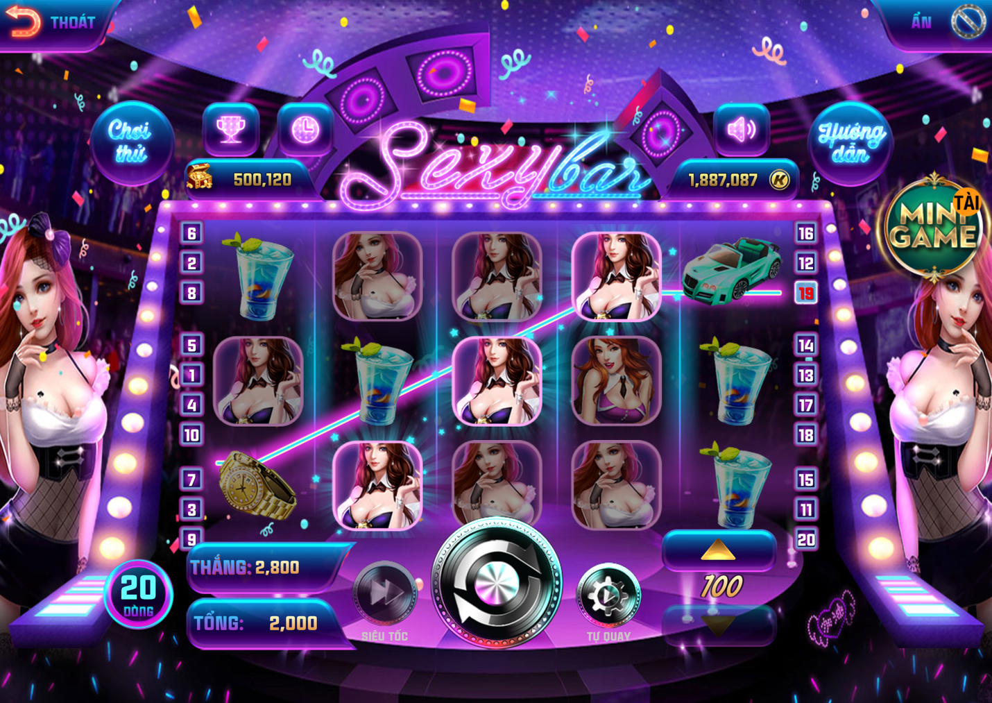 Hướng dẫn chơi Slot game Sexy Bar